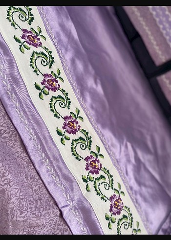 Lila Nakışlı Yastık Kılıfı nevresim takimi - Görsel 2