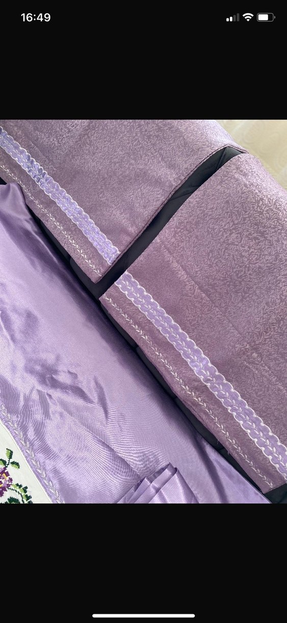 Lila Nakışlı Yastık Kılıfı nevresim takimi - Görsel 3