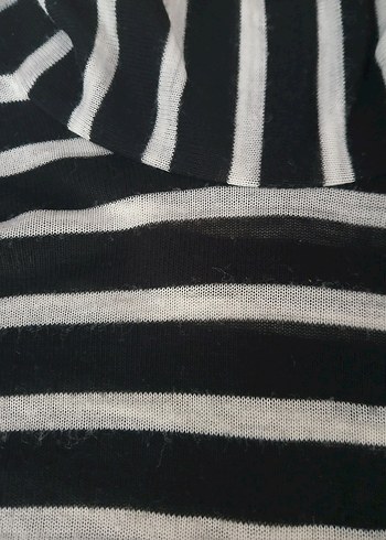 Çizgili Siyah Uzun Kollu Balıkçı Yaka triko - Görsel 2
