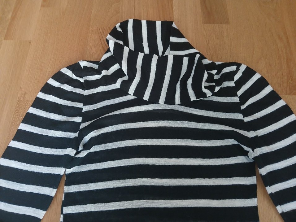 Çizgili Siyah Uzun Kollu Balıkçı Yaka triko - Görsel 4