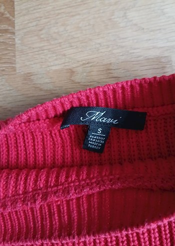 Kadın Kırmızı Örgü Salaş Triko - Görsel 4