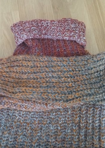 Bohem Çok Renkli Örgü Boğazlı Kazak - Görsel 5