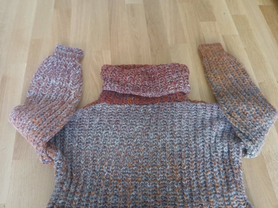 Bohem Çok Renkli Örgü Boğazlı Kazak - Görsel 3