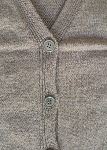 Düğmeli V Yaka UzunKadın Hırka - Görsel 5