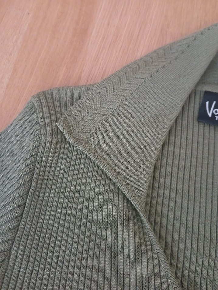 V Yaka Kısa Kollu Triko Kadın triko - Görsel 5