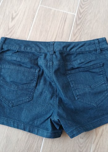 m Beden mavi Renk Sivri Taş Detaylı Mavi Mini Denim Şort