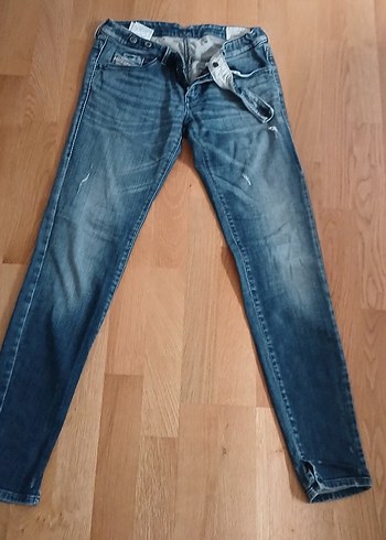 Diesel Mavi Yikamali Dar Kesim Denim Jean