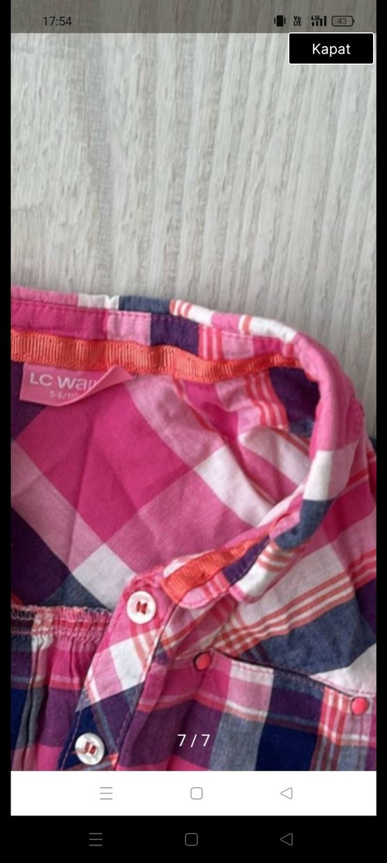 Pembe Bağlama Desenli Uzun Kollu Gömlek - Görsel 2