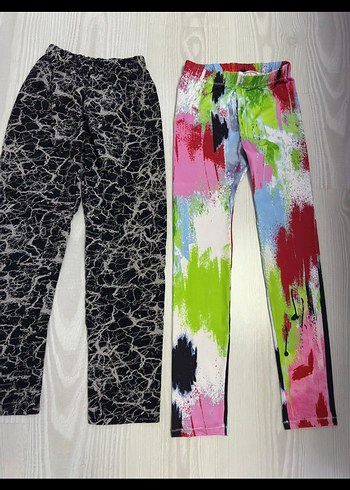 Kız Çocuk Renkli Batik Desenli Rahat Tayt - Görsel 3