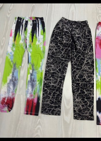 Kız Çocuk Renkli Batik Desenli Rahat Tayt - Görsel 2