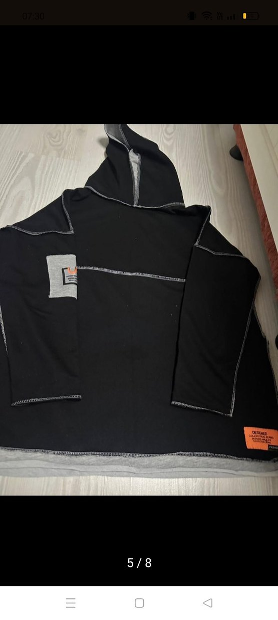 Gri Kapüşonlu Erkek Çocuk Sweatshirt - Görsel 2