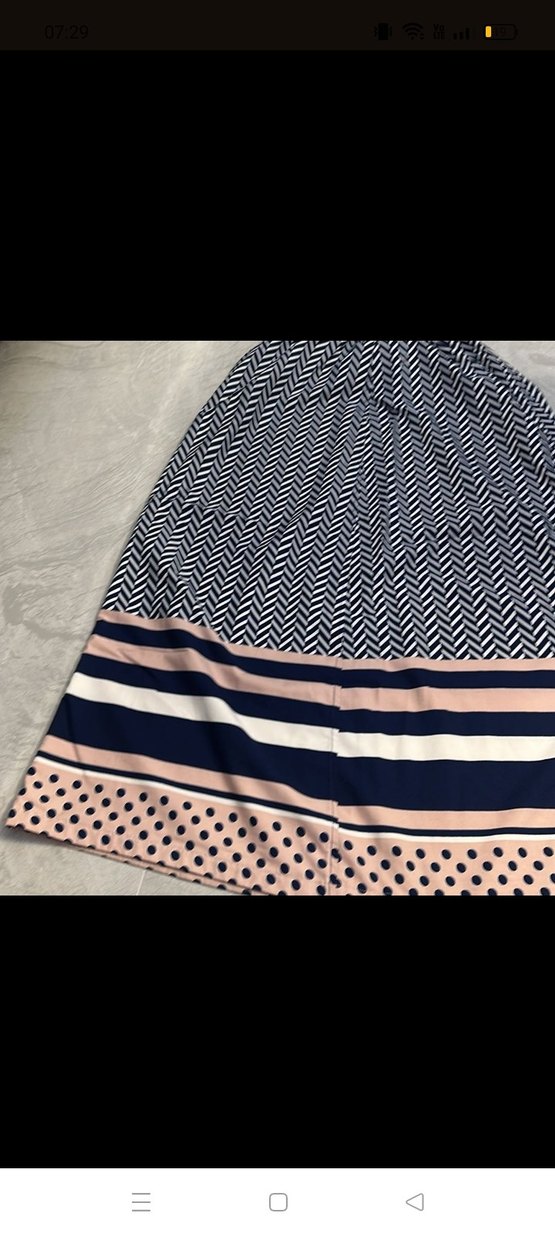 Desenli Pilili Uzun Hamile Etek - Görsel 5