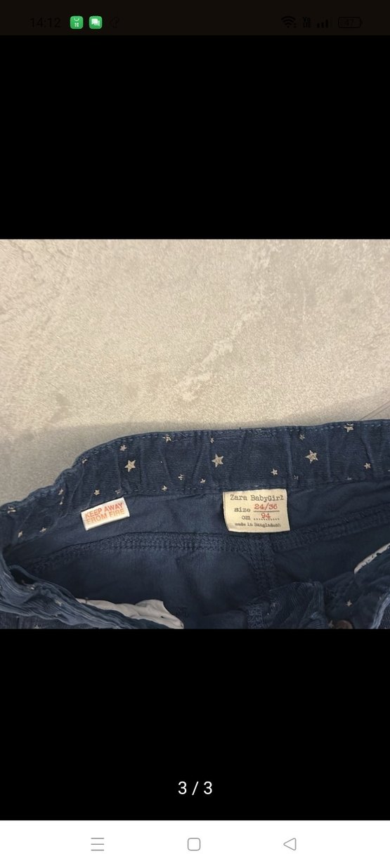 Yıldız Desenli Koyu Mavi Kız Denim Şort - Görsel 2