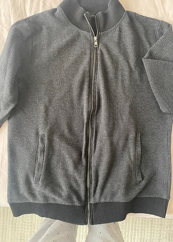 Erkek Gri Fermuarlı Sweatshirt - Görsel 5