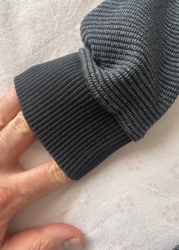 Erkek Gri Fermuarlı Sweatshirt - Görsel 4