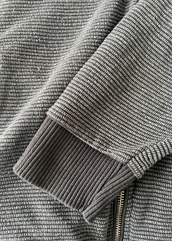 Erkek Gri Fermuarlı Sweatshirt - Görsel 3
