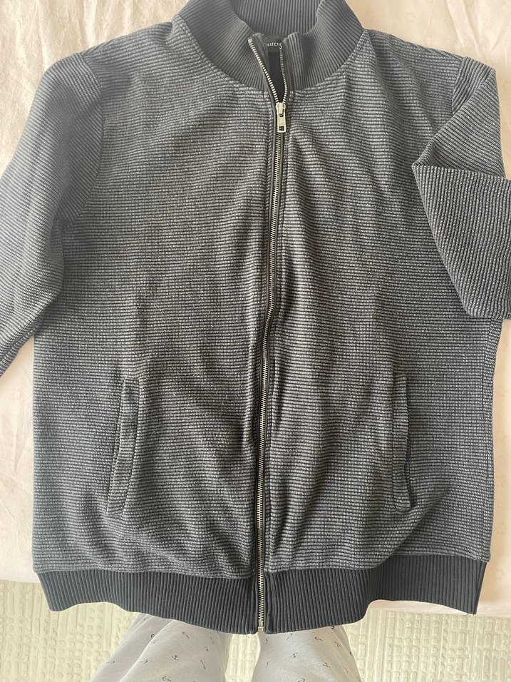 Erkek Gri Fermuarlı Sweatshirt - Görsel 5