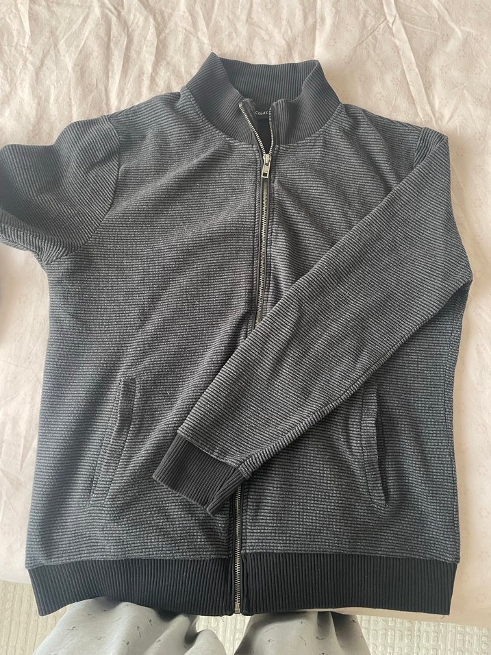 Erkek Gri Fermuarlı Sweatshirt - Görsel 2