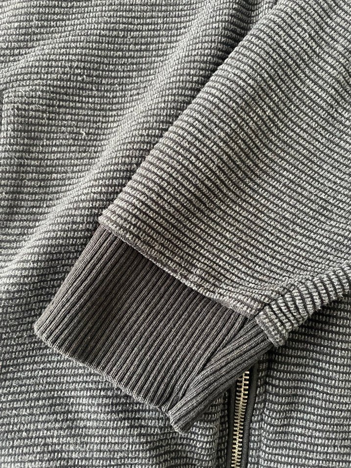 Erkek Gri Fermuarlı Sweatshirt - Görsel 3