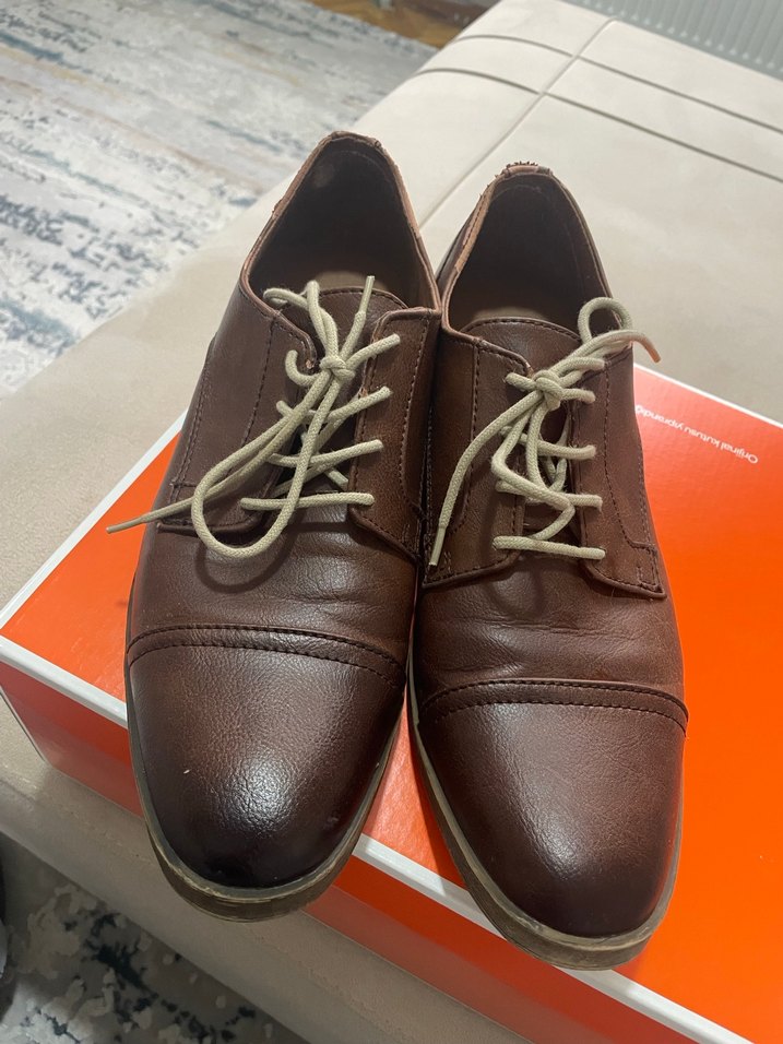 Kahverengi Deri Erkek Klasik Ayakkabı - Görsel 3
