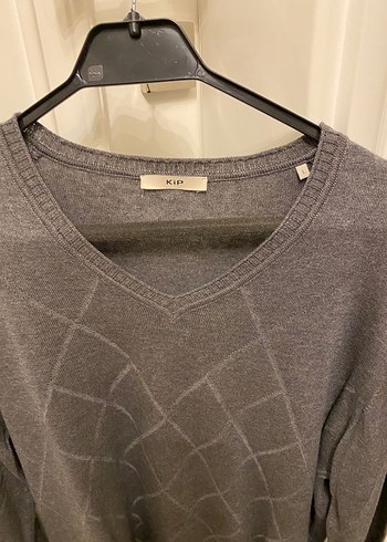 Kip marka Gri V Yaka Örgü Erkek Kazak - Görsel 3