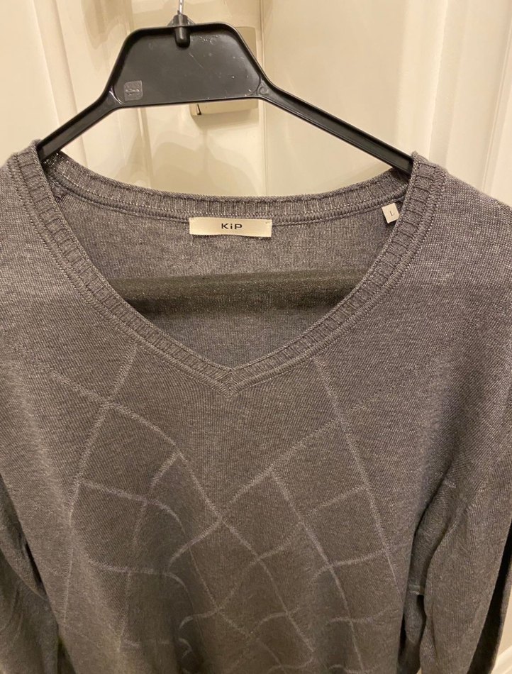 Kip marka Gri V Yaka Örgü Erkek Kazak - Görsel 3