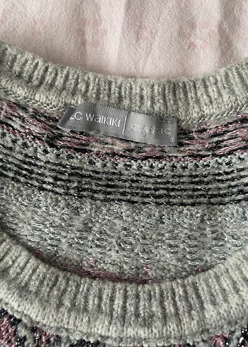 Bohem Gri Uzun Kollu Örgü Kadın Kazak - Görsel 4