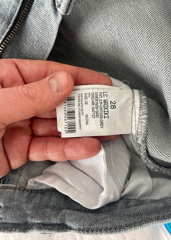 Gri Midi Kadın Kot Pantolon Kemerli - Görsel 4