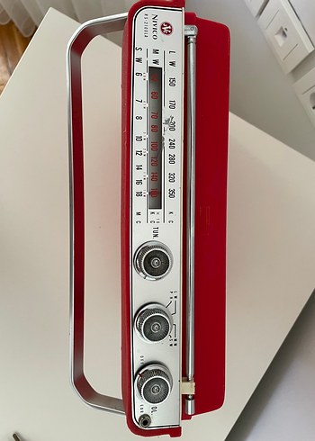 İnvico JVC MARKA Kırmızı ve Gri Retro Plak Çalar Müzik Sistemi - Görsel 5