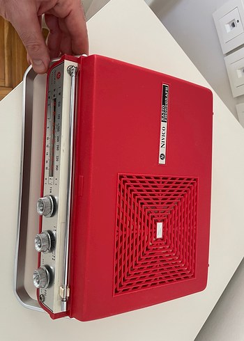 İnvico JVC MARKA Kırmızı ve Gri Retro Plak Çalar Müzik Sistemi - Görsel 4