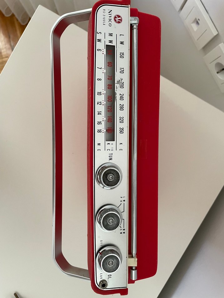 İnvico JVC MARKA Kırmızı ve Gri Retro Plak Çalar Müzik Sistemi - Görsel 5