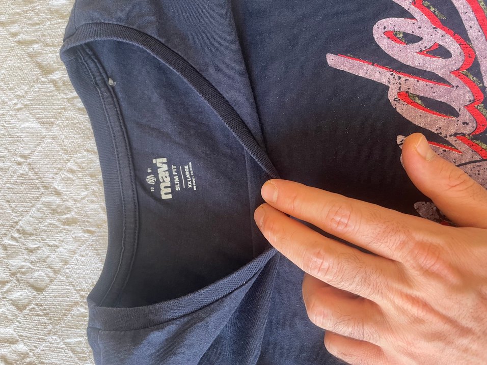 Mavi Erkek Lacivert Baskılı Kısa Kollu Denim Tişört - Görsel 3