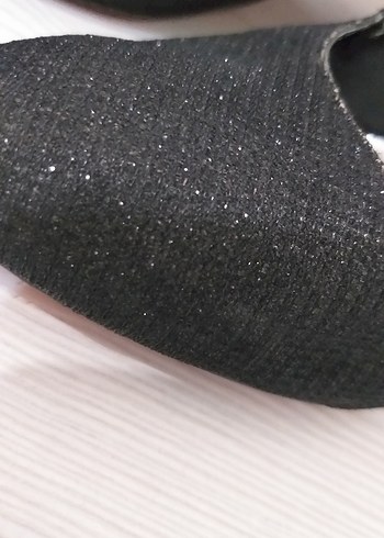 Siyah Simli Kadın Topuklu Ayakkabı - Görsel 5