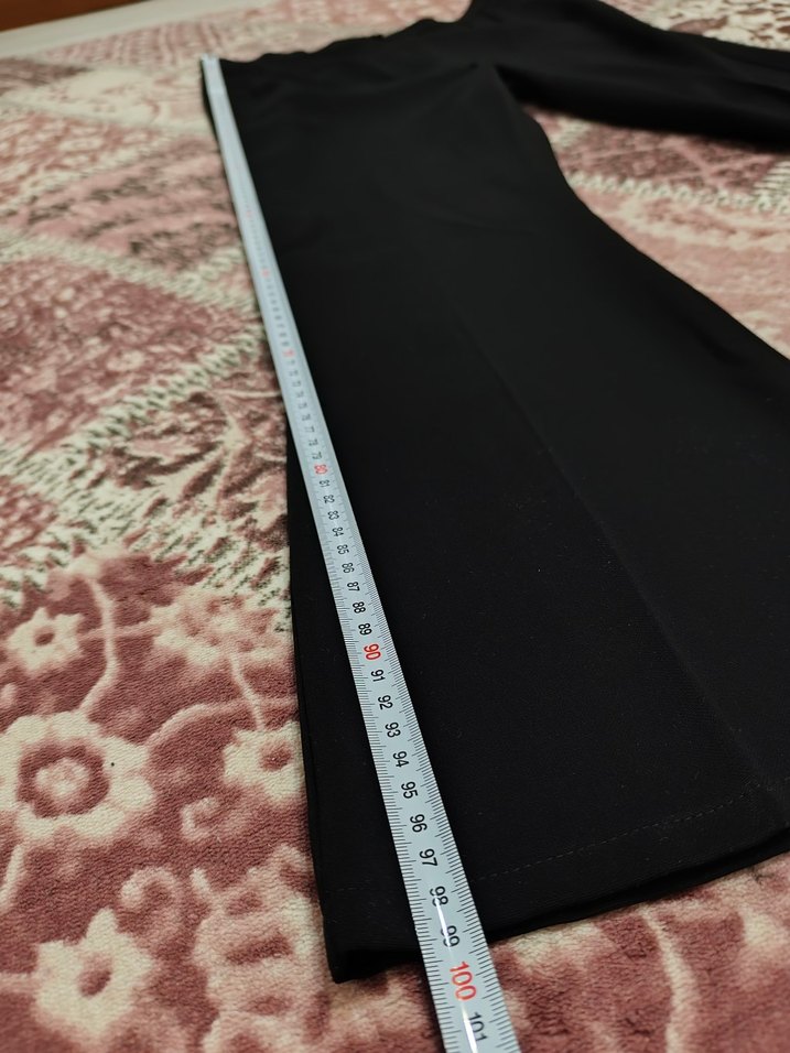 Kadın Siyah Kumaş Kemerli Pantolon - Görsel 5