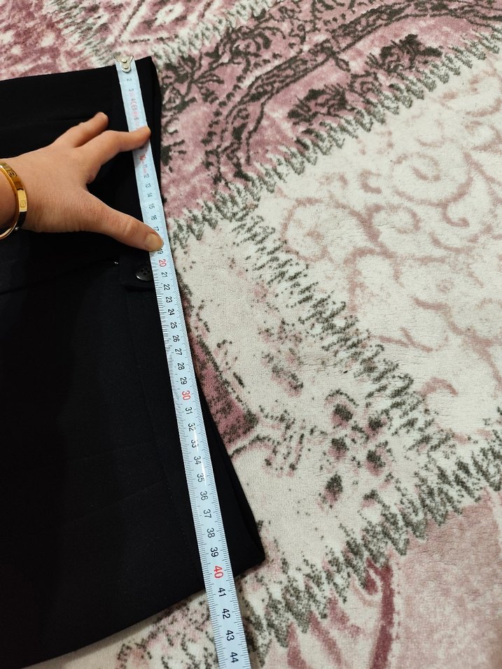 Kadın Siyah Kumaş Kemerli Pantolon - Görsel 4