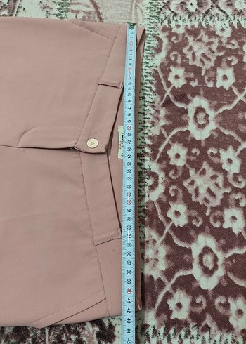Düğmeli Pembe Kadın Kumaş Pantolon - Görsel 4