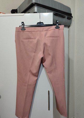 Düğmeli Pembe Kadın Kumaş Pantolon - Görsel 2