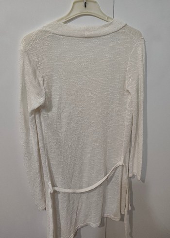 Beyaz Kadın Hırka Sabahlık Gecelik - Görsel 3