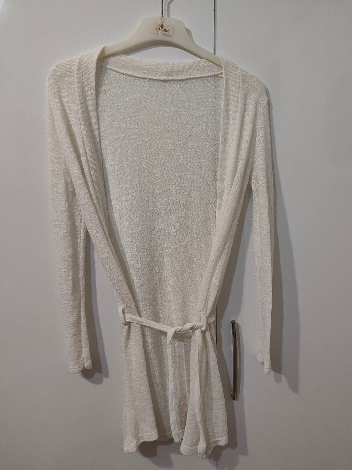 Beyaz Kadın Hırka Sabahlık Gecelik - Görsel 5