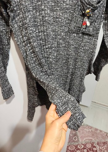 Uzun Kollu Gri  Salaş Kazak - Görsel 5