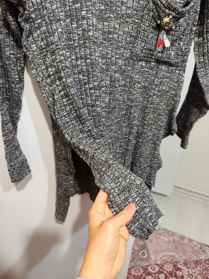 Uzun Kollu Gri  Salaş Kazak - Görsel 5