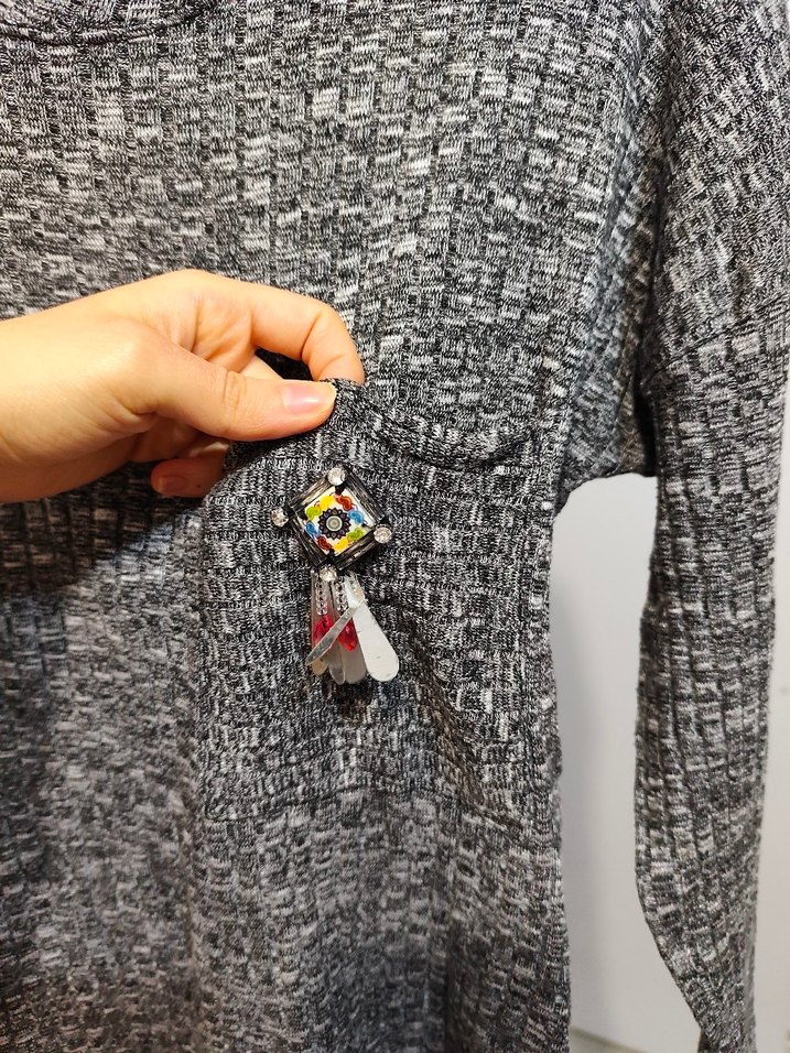 Uzun Kollu Gri  Salaş Kazak - Görsel 2