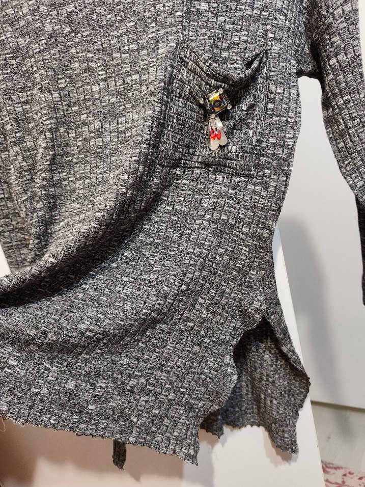 Uzun Kollu Gri  Salaş Kazak - Görsel 3