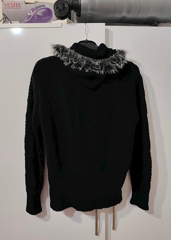 Siyah Kürklü Uzun Kollu Kadın Ceket - Görsel 4