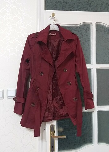 Diğer Kadın bordo trenckot ceket kaban