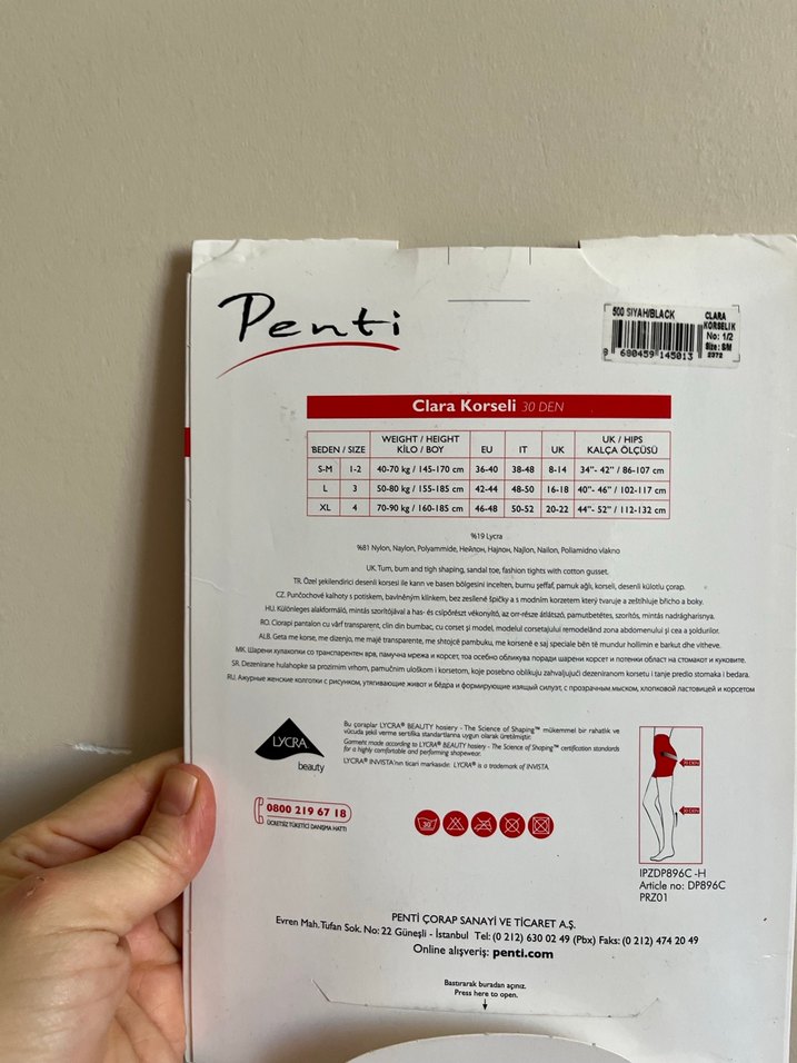 Penti Siyah Desenli Kadın Çorap - Görsel 2