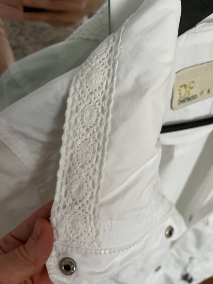 Düğmeli Beyaz Midi Kadın Ceket - Görsel 3