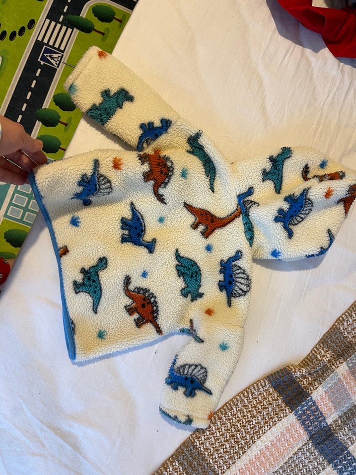 Renkli Desenli Fermuarlı Bebek mont - Görsel 5