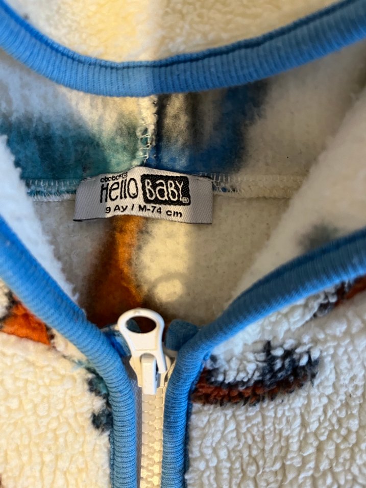 Renkli Desenli Fermuarlı Bebek mont - Görsel 4