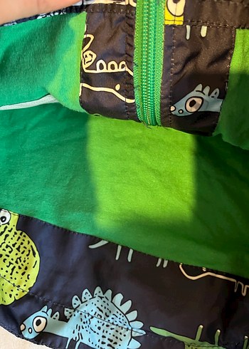 Parlak Yeşil Kapüşonlu Erkek Bebek yağmurluk - Görsel 6